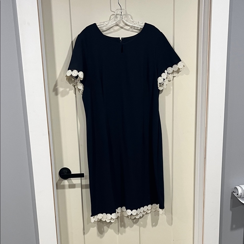 Talbots Black Dress with White Trim